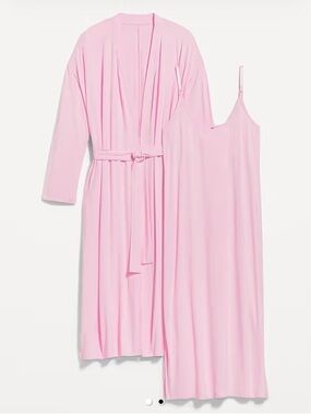 Old Navy Pink Maternity Robe and Nursing Nightgown Set